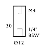 PIN SYSTEM 12MM BODY 12MMX30MM STAINLESS STEEL 303 INTERNAL