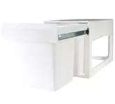 BIN DOUBLE SLIDE OUT KRB06D WHITE 350WX525DX340H 2X15 LITRE