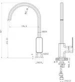 ARGENT KUBIC KITCHEN MIXER GOOSENECK MB KM422423MB