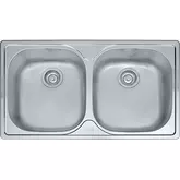 SINK PACIFIC-PFX620B STAINLESS STEEL DOUBLE BOWL 860X500