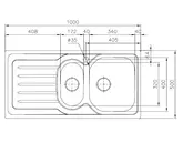 SINK ONDALINE OLX651 R/H BOWL STAINLESS STEEL 1&1/2 RHB/LHD 1TH000X500