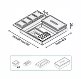 ONDA BATHROOM SET SUIT 450NL WHITE LARGE MIN436 MAX506 DEPTH