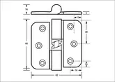 GRAVITY HINGE LEFT HAND CONCEALED SCREW FIX HOLD OPEN (SATIN CHROME)