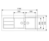 SINK SIRIUS 2.0 S2D621CB ONYX TECTONITE 1&3/4 BWL W DRAINER 1160 x 500