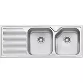 SINK NU-PETITE-NP672 STAINLESS STEEL DOUBLE RHB 1TH 1250X500