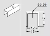 BI FOLD BOTTOM GUIDE ALT-F 1500MM ANODISED ALUMINIUM