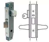 995 MORTICE LOCK KIT 23MM SATIN S/STEEL CLASSROOM KIT CYL & LEVER