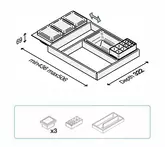 ONDA BATHROOM SET SUIT 350NL WHITE LARGE MIN436 MAX506 DEPTH