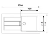 SINK SIRIUS S2D611CB SINGLE BWL W DRAINER 1000x500MM