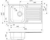 REGINOX MONARCH SINGLE BOWL RH DRAINER 860X500 1TH R27240